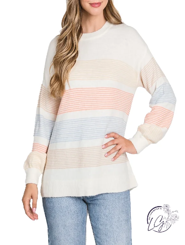 Minimalist Fashion Sale Late Love Multi Striped Sweater