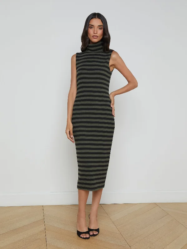 Stylish And Comfortable Clothing For Women Brita Striped Turtleneck Dress