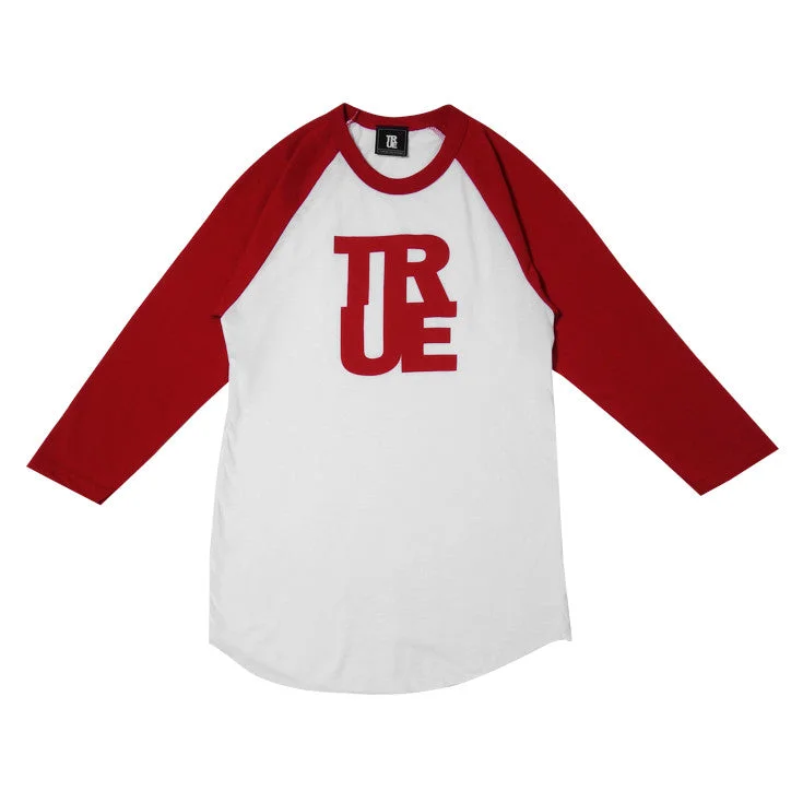 Romantic Fashion Discounts Womens True Logo Raglan T-Shirt White/Red