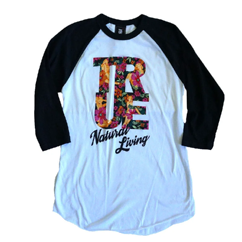 Charming Everyday Clothing For Women Womens True Natural Living Raglan T-Shirt White/Black