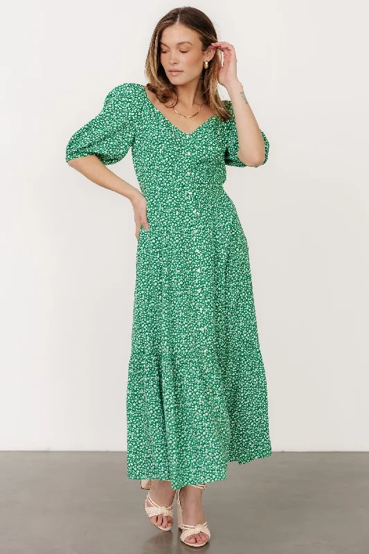 Women's Professional Garments Elisabeth Button Dress | Green Floral