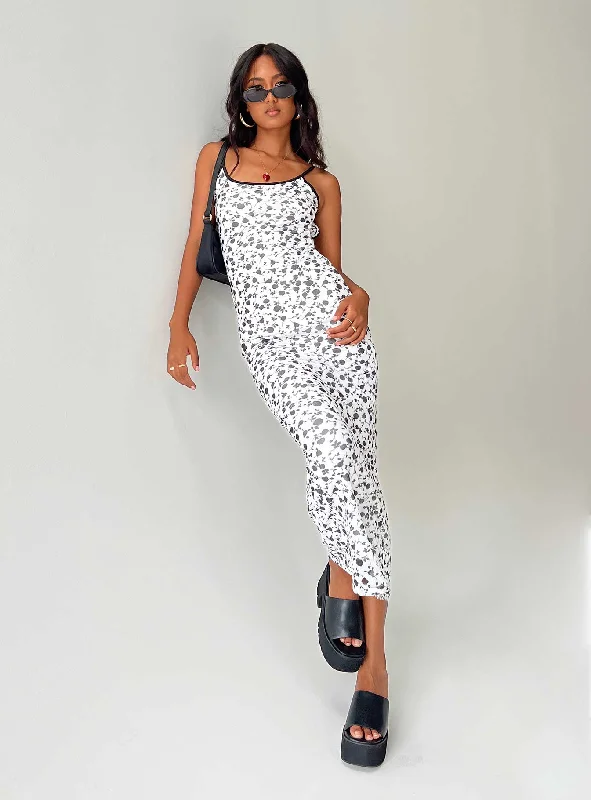 Women's Seasonal Attire Knox Maxi Dress White / Black Floral