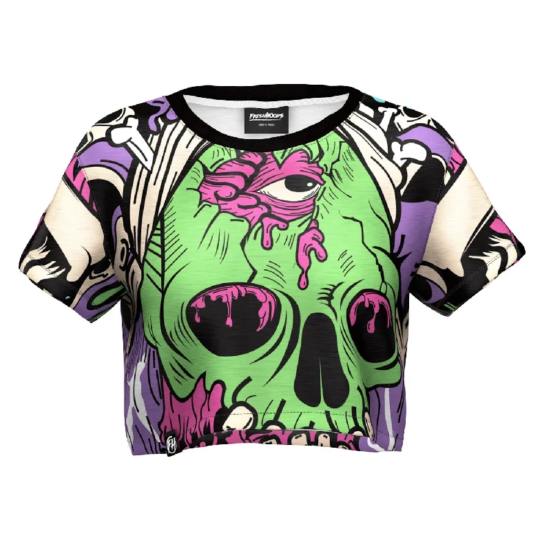 Exclusive Deals Online Dirty Skull Crop Top