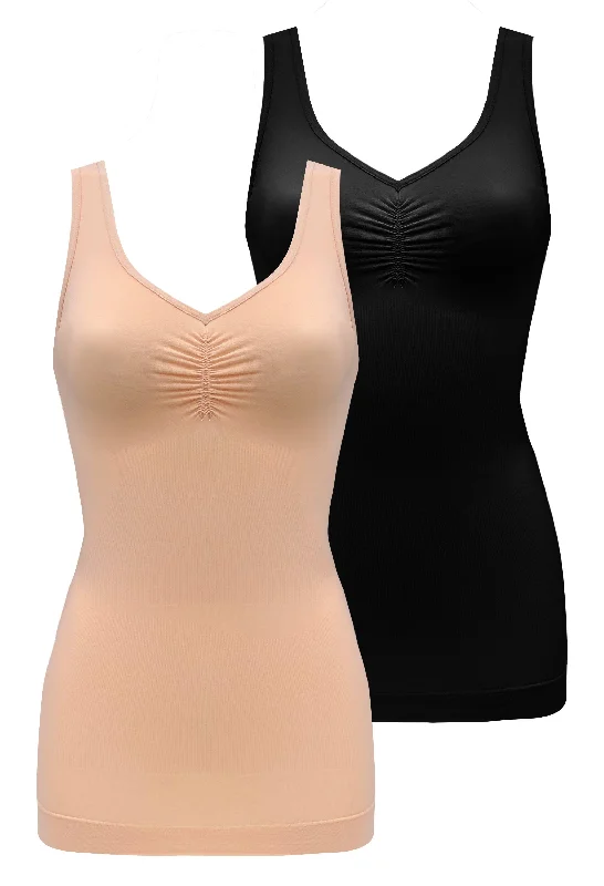 Women's Everyday Attire Ultra Light Shaping V-Tank - 2 Pack