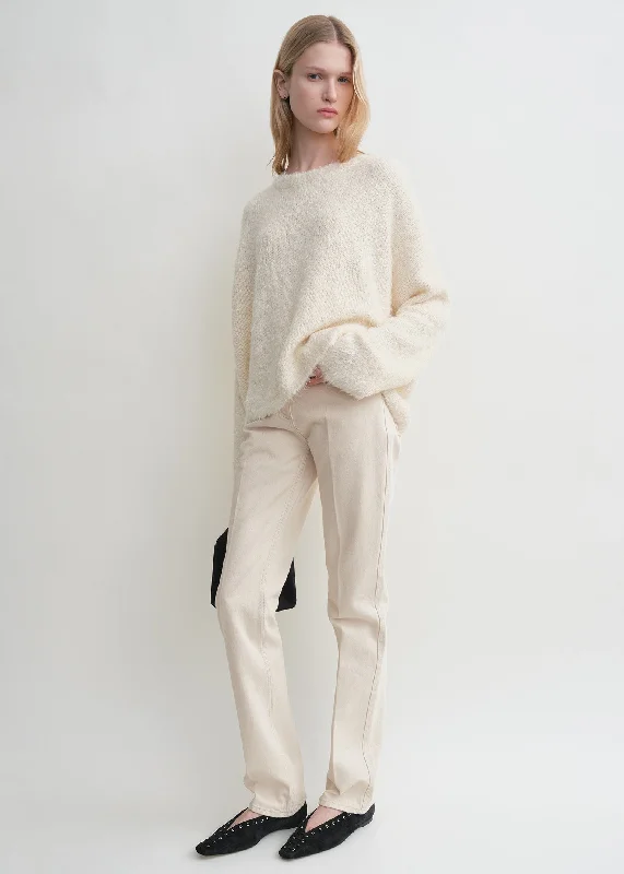 Women's Comfy Attire For Lounging Boxy silk knit cream