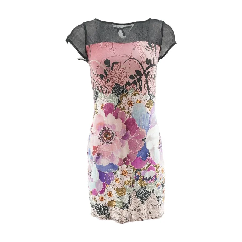 Comfortable Women's Clothing Multi Floral Midi Dress