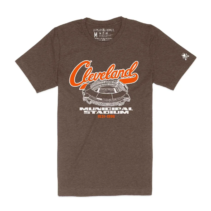 Charming Women's Holiday Apparel Municipal Stadium - Brown/Orange - Unisex Crew T-Shirt