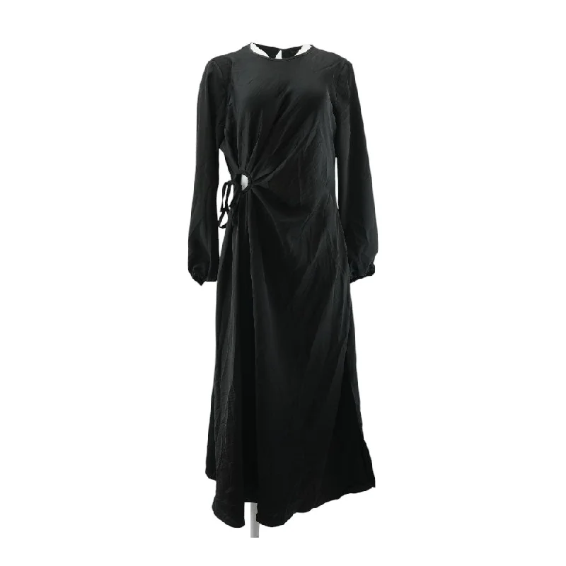 Women's Evening Wear Outfit Black Solid Maxi Dress