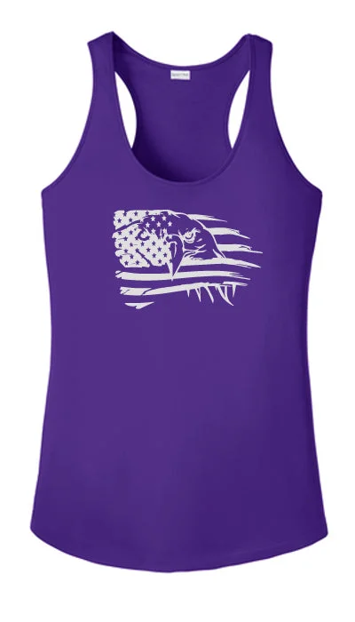 Women's Clothes For The Office Women's Reflective Tank Top - Eagle Flag