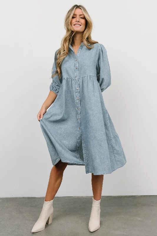 Women's Transitional Outfit Sari Babydoll Dress | Chambray