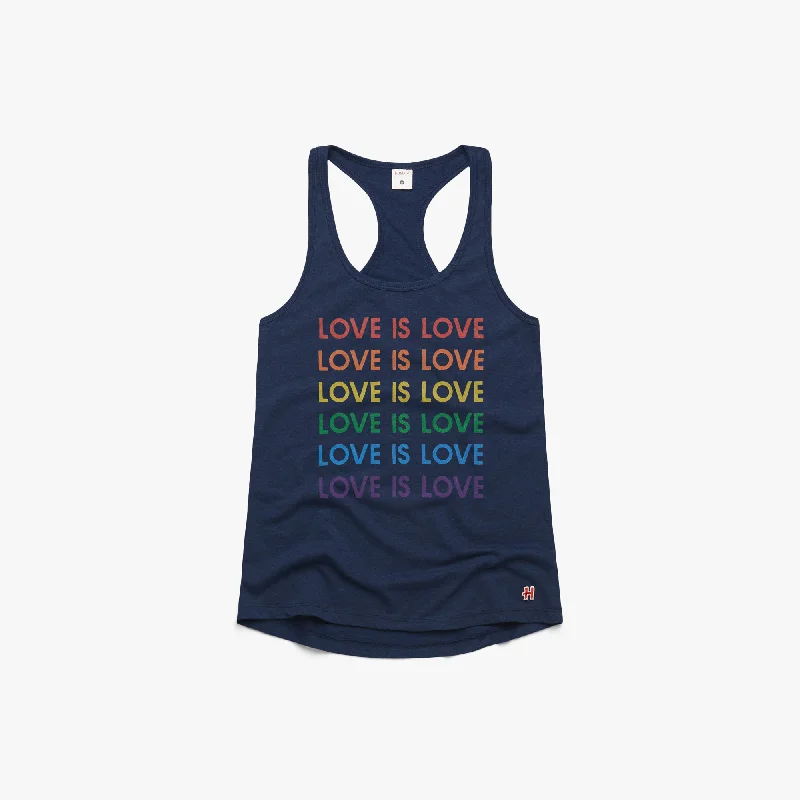 Big Discounts Women's Love Is Love Rainbow Racerback