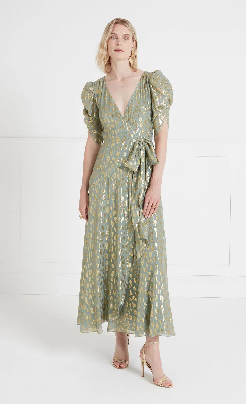 Essentials On Sale Kyra Wrap Dress - Silt Green