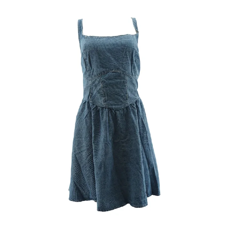 Stupidly Low Prices Blue Solid Midi Dress