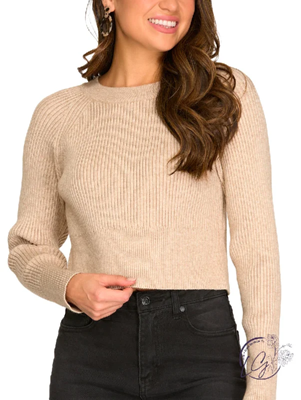 Quick Grab Deals Hold The Flame Ribbed Cropped Sweater