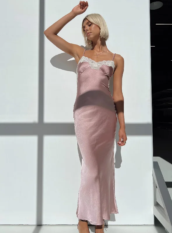 The Latest Trends Alexina High Back Maxi Dress Pink