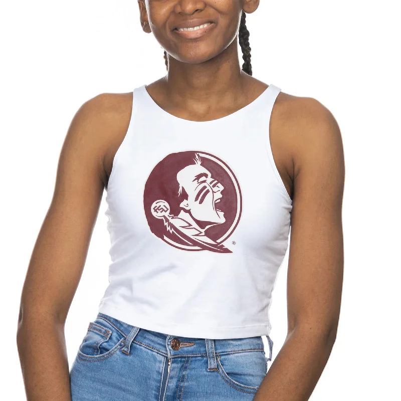 Forward Trendsetter ZooZatz Women's Seminole Logo Crop Tank - White