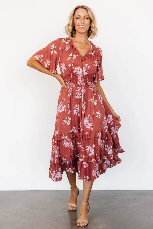 Best Sellers Spell Boho Midi Dress | Terracotta Floral