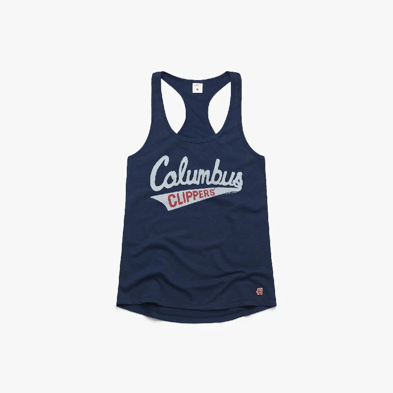 Trendy Fashion Sale Women's Script Columbus Clippers Racerback