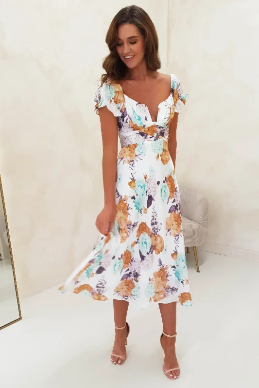 Trendy Threads Innika Floral Midi Dress | Mixed Print