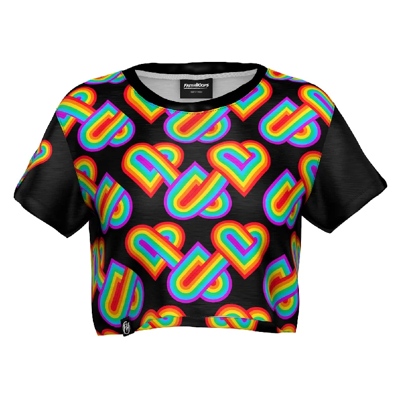 Women's Clothes For Outdoor Events Connected Hearts Crop Top