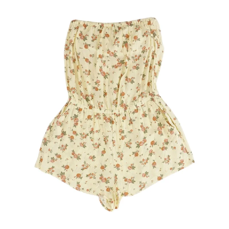 Women's Elegant Garments Yellow Floral Romper