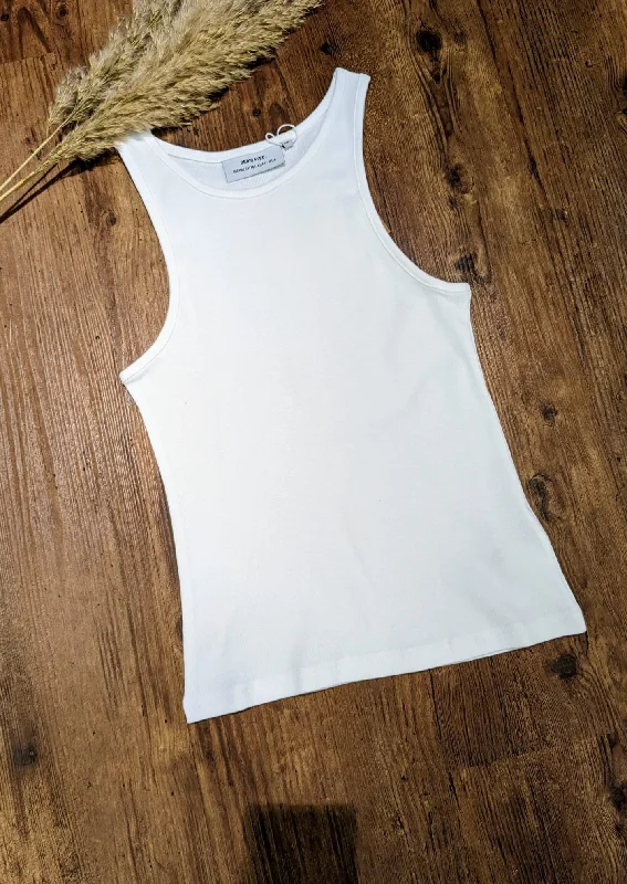 Fashion Frontiers Rib Top Valdermarsvik white | DEDICATED