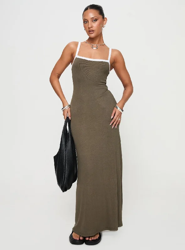 Women's Sporty Chic Clothes Austrina Maxi Dress Olive