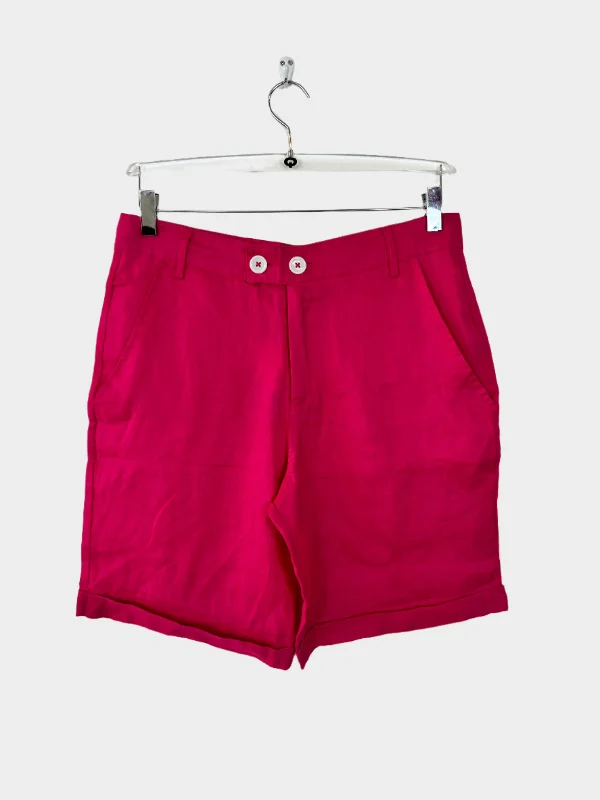 Embrace New Fashion Dark Pink Linen Shorts