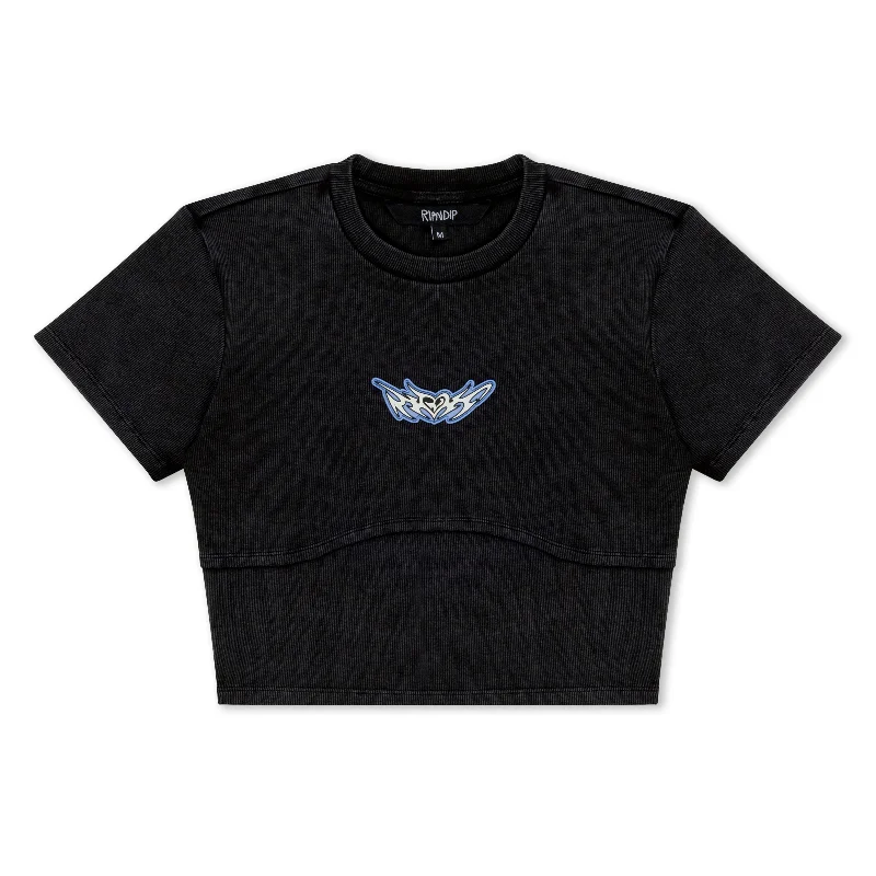 New Arrivals DND Cropped Baby Tee (Black Vintage)