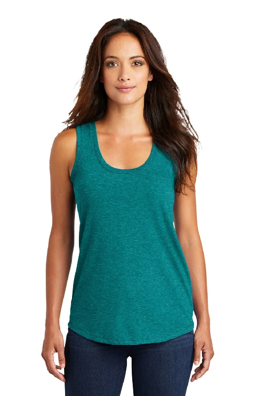 Timeless Women's Clothing District Womens Perfect Tri Tank Top - Heather Teal Blue