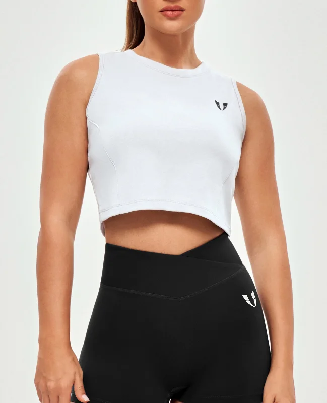 Women's Clothing Apparel Sets Athletic Crop Top - White