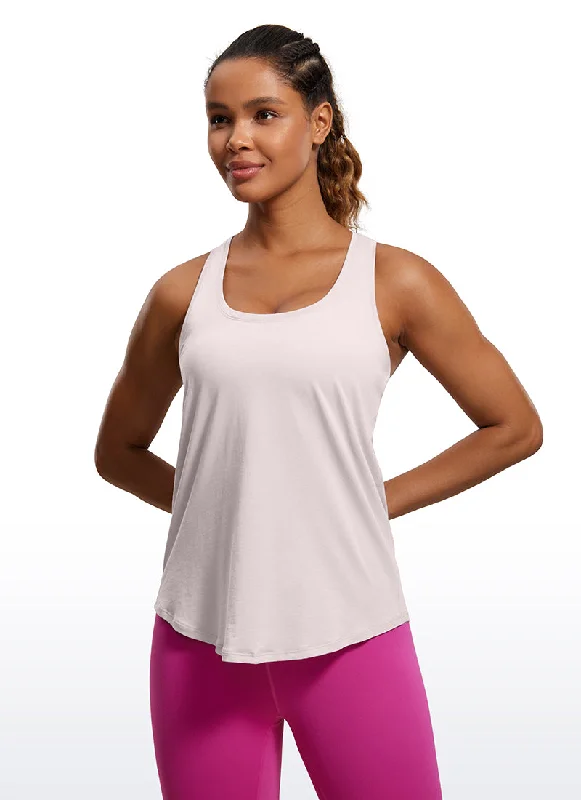 Women's Work Outfit Pima Cotton Hip-Length Tank Racerback