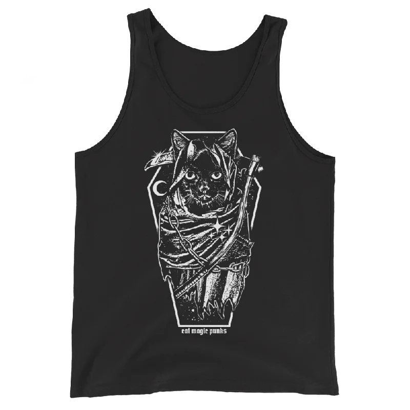 Flirty Fashion Discounts HALLOWEEN 2023: DON'T FUR THE REAPER (B/W) Unisex Tank Top