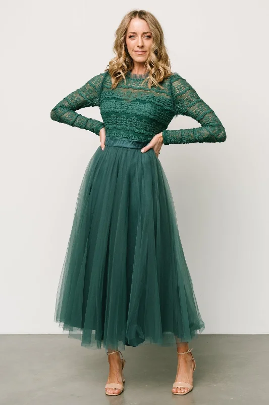 Fashionable Comfort Promotions Lonnie Tulle Dress | Emerald