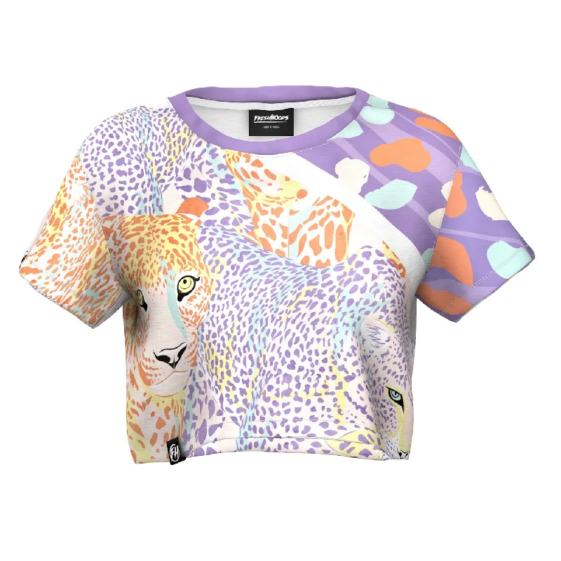 Affordable Luxury Women's Garments Pastel Leopard Crop Top