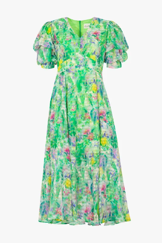 Catch Every Fashion Trend Treat Yourself Green Floral Midi Dress