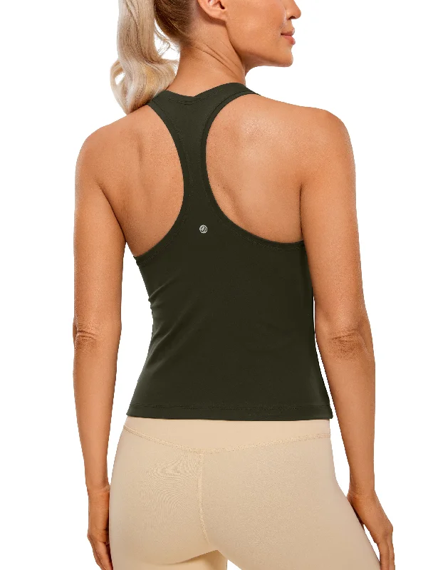 Women's Work Outfit For The Office Butterluxe Waist-Length Crewneck Tank Racerback