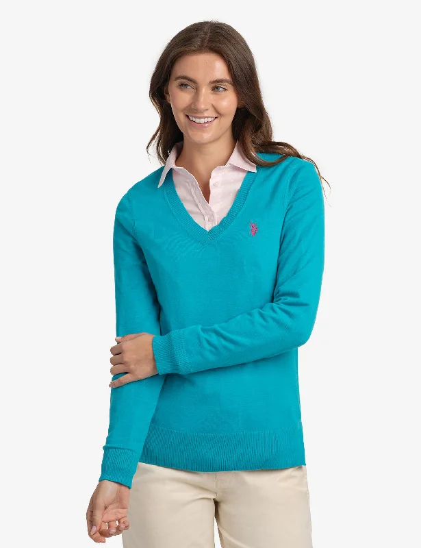 Women's Work Outfit For The Office SOFT TOUCH V-NECK SWEATER