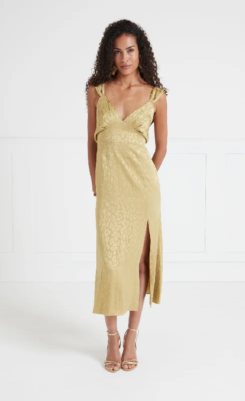 Find Your Unique Flair Willow Strappy Dress - Flax Gold