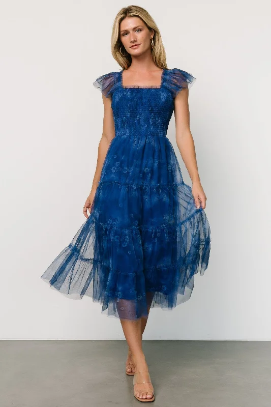 Affordable Trendy Clothes For Women Clementine Tulle Midi Dress | Cobalt