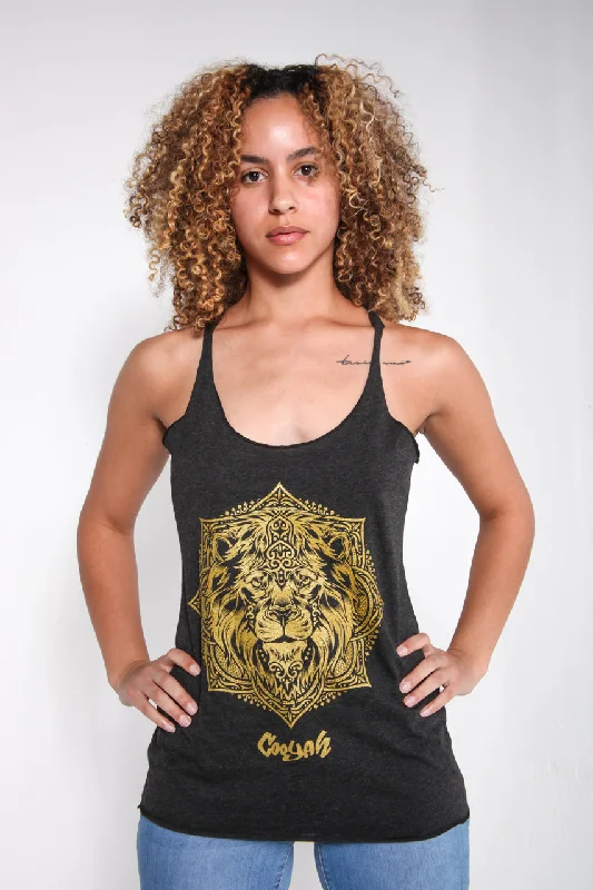 Hot Picks Lion Mandala with Metallic Gold Print