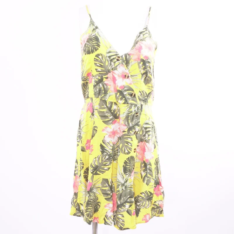 Women's Loungewear Clothes Yellow Floral Mini Dress