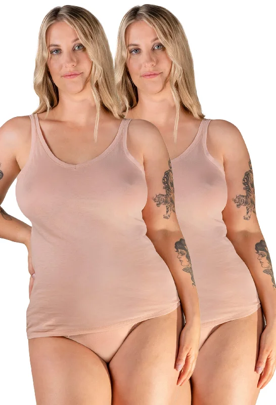 Women's Vacation Garments Superfine﻿ 100% Cotton Camisole - 2 Pack