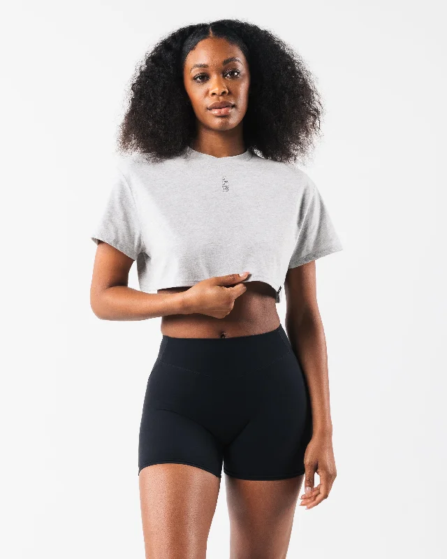 Seasonal Clearance LDB Oversized Crop Tee - Heather Cloud