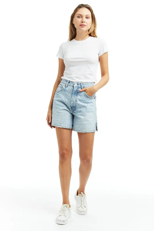 Style Without Limits High Rise Mom Short With Side Slit