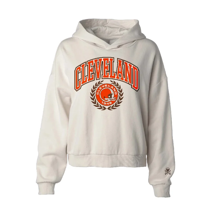 The Good Stuff Cleveland Football Collegiate Seal - Womens Pullover Hoodie