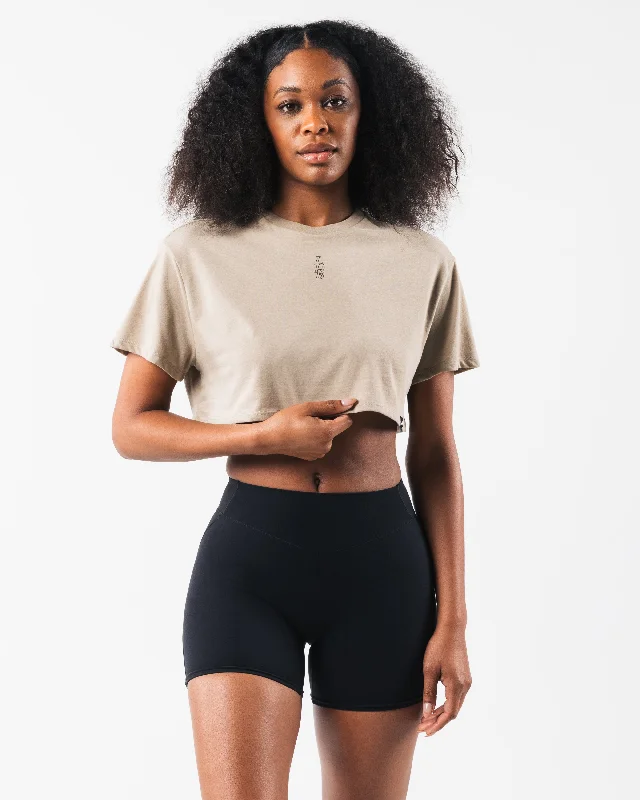 Snag Fabulous Fashion Bargains LDB Oversized Crop Tee - Dune