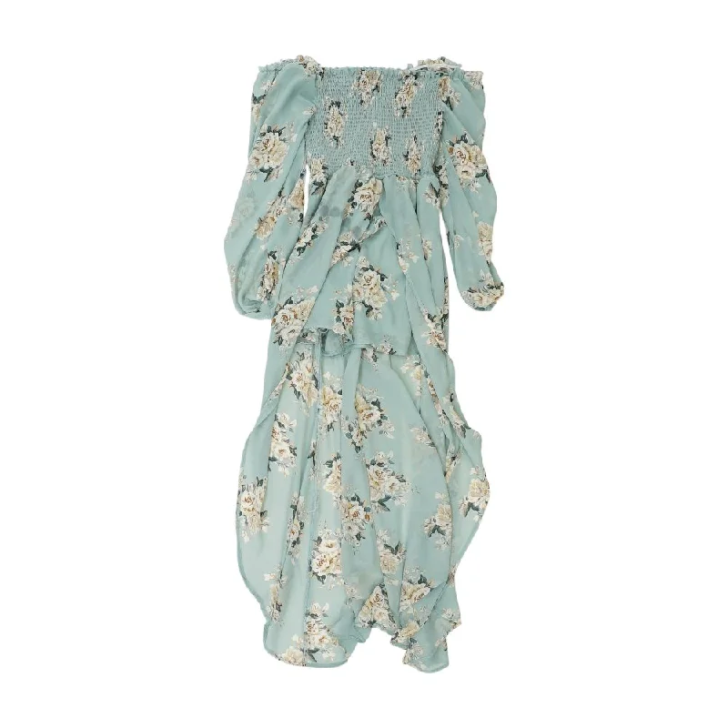 Winter Warehouse Sale Blue Floral Maxi Dress