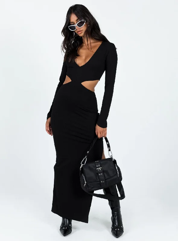 Sophisticated Street Style Offers Ayda Maxi Dress Black