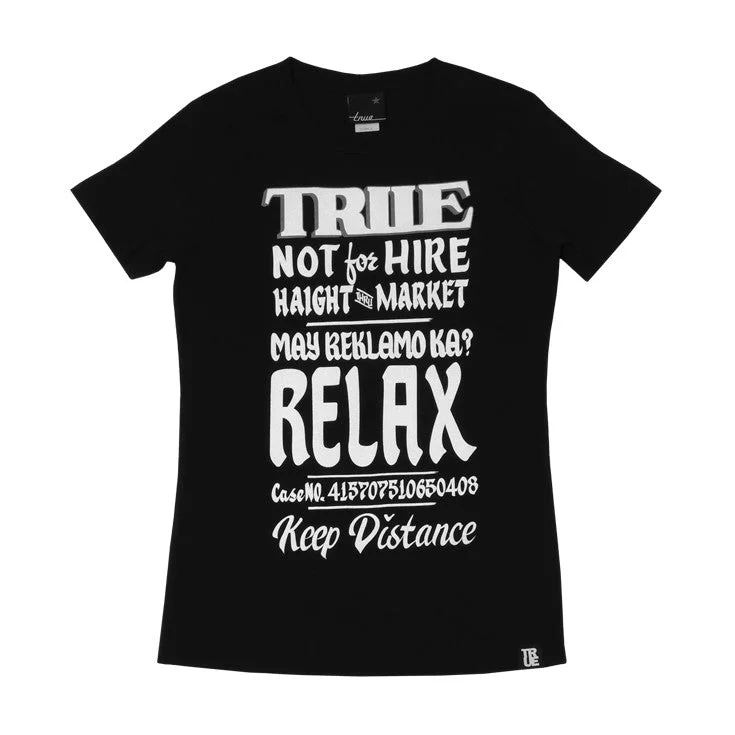 Laid-Back Fashion Offers Womens True Reklamo T-Shirt Black